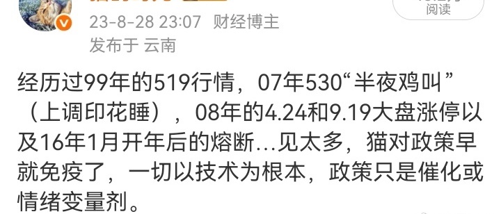 猫的时光 - 财经博主 画图留白