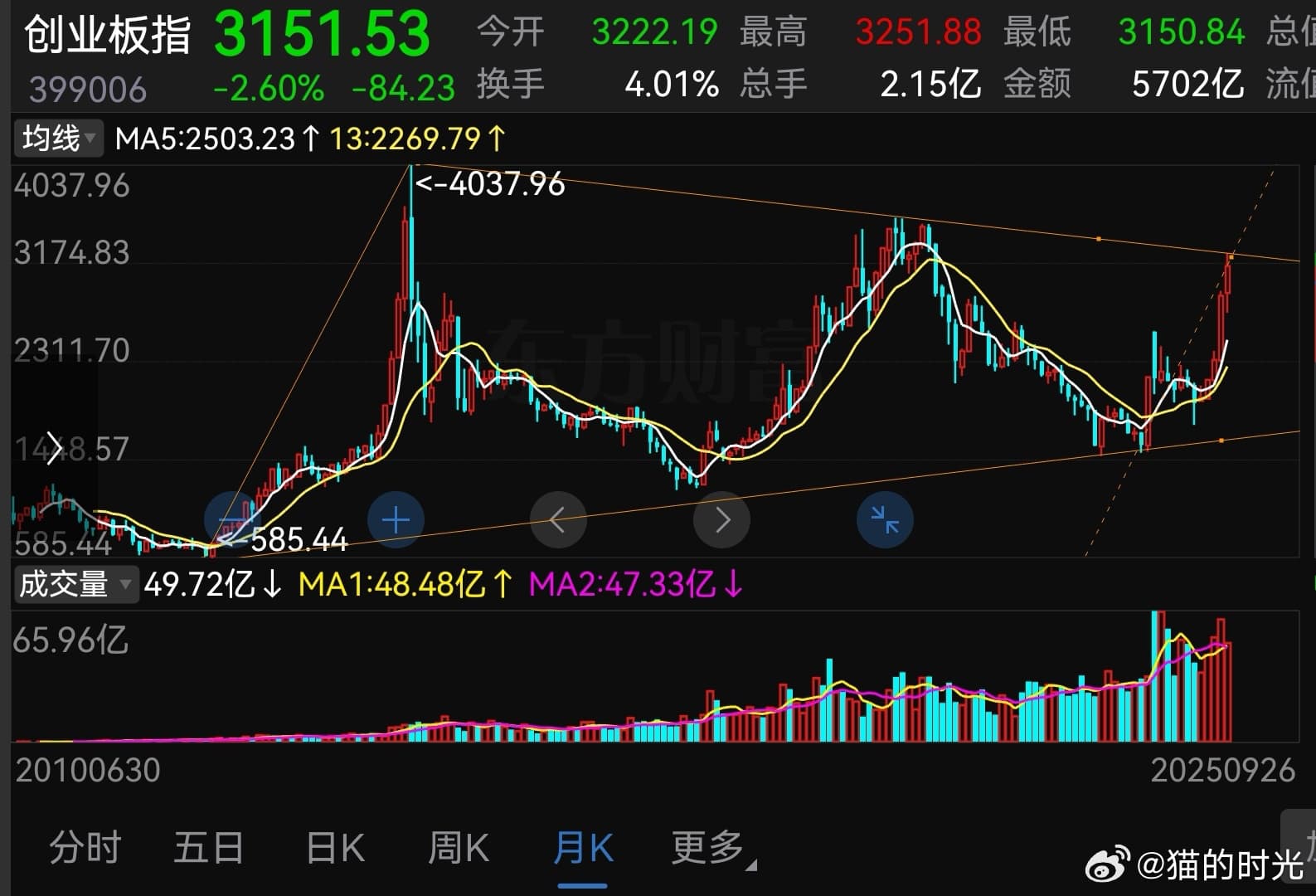 猫的时光 - 财经博主 画图留白